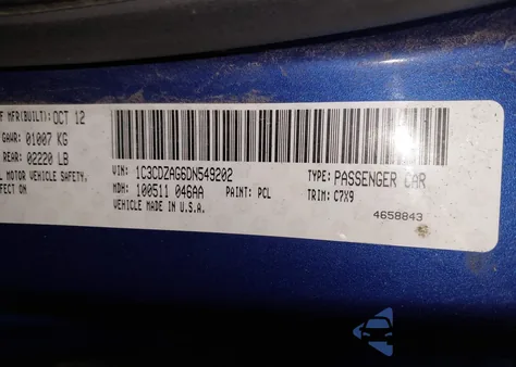 2013 Dodge Avenger Se V6 from USA, damaged, VIN 1C3CDZAG6DN549202